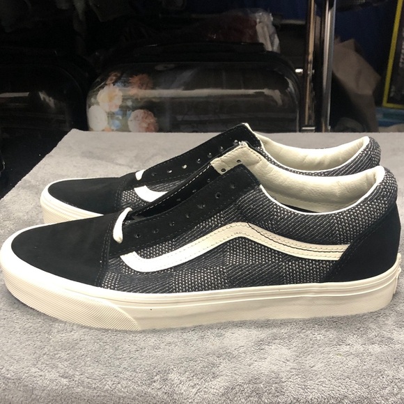 Vans Denim Check Black Old Skool Sneakers - Picture 2 of 5